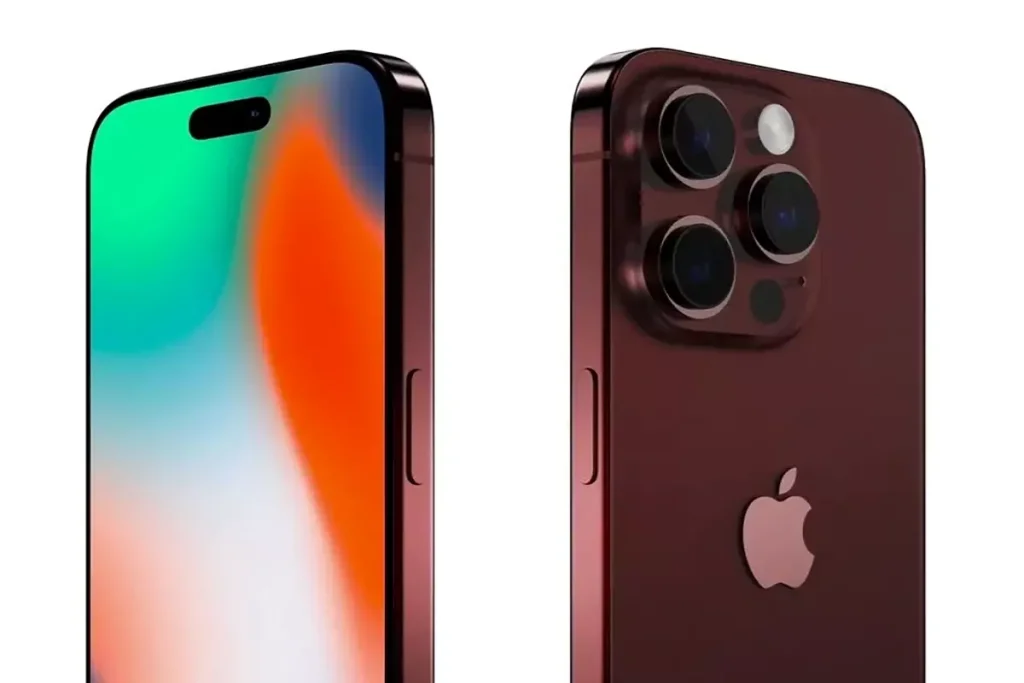 عکس گوشی اپل مشکی رنگ از دو نمای مختلف 
