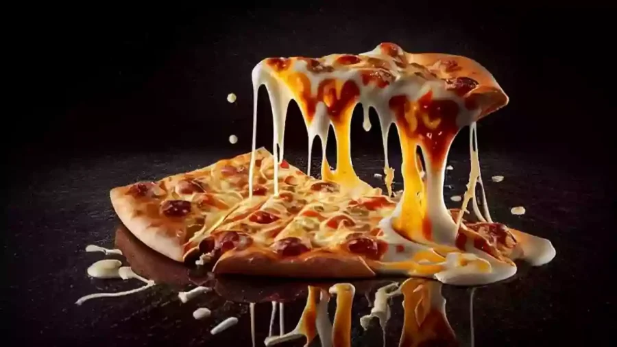پیتزا و غذا با پنیر کش دار